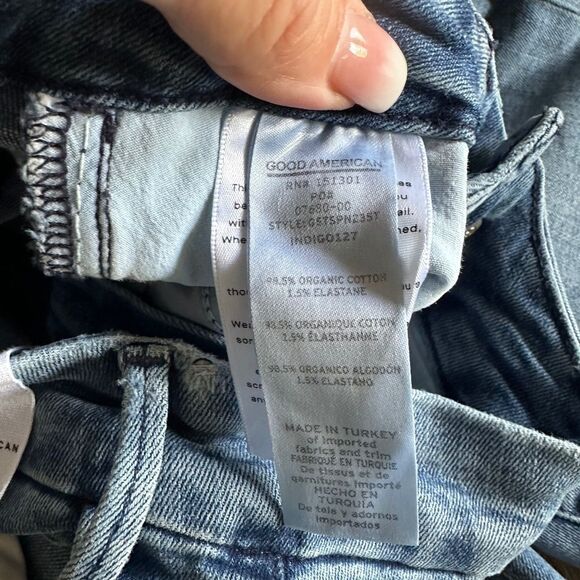 Good American Good Straight With Split Back Pockets in Indigo127 - Picture 7 of 10